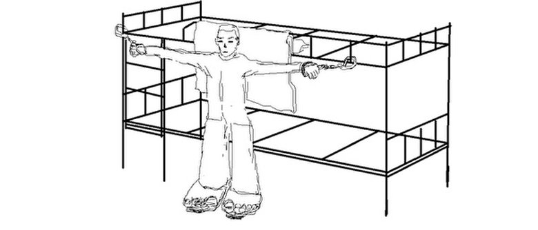 「我在馬三家教養院上『大掛』」《馬三家來信》插圖。(孫毅繪)