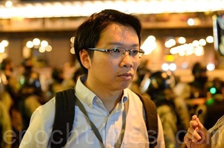 2020年1月19日,「天下制裁集會」在中環遮打花園及遮打道舉行。圖為半山區議員吳兆康。(宋碧龍/大紀元)