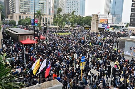 2020年1月19日,「天下制裁集會」在中環遮打花園及遮打道舉行。(宋碧龍/大紀元)