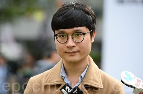 2020年1月19日,「天下制裁集會」在中環遮打花園及遮打道舉行。圖為民間集會召集人劉頴匡。(宋碧龍/大紀元)