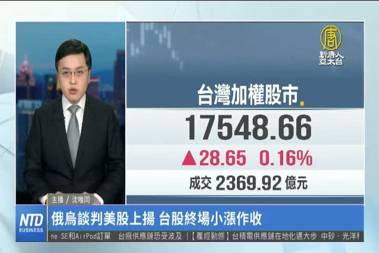 俄烏談判美股上揚 台股終場小漲作收