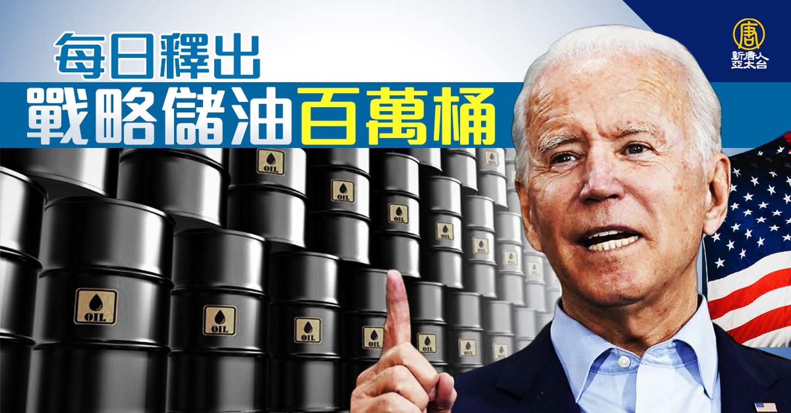 拜登令每日釋出美戰略儲油百萬桶 為時6個月