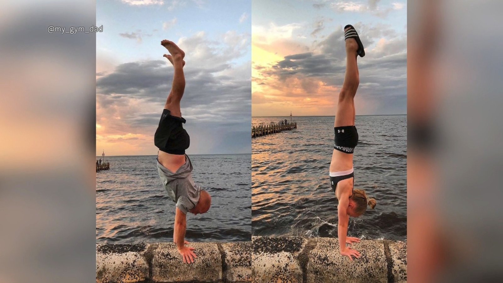 相映成趣 澳洲老爸跟隨女兒一起練體操