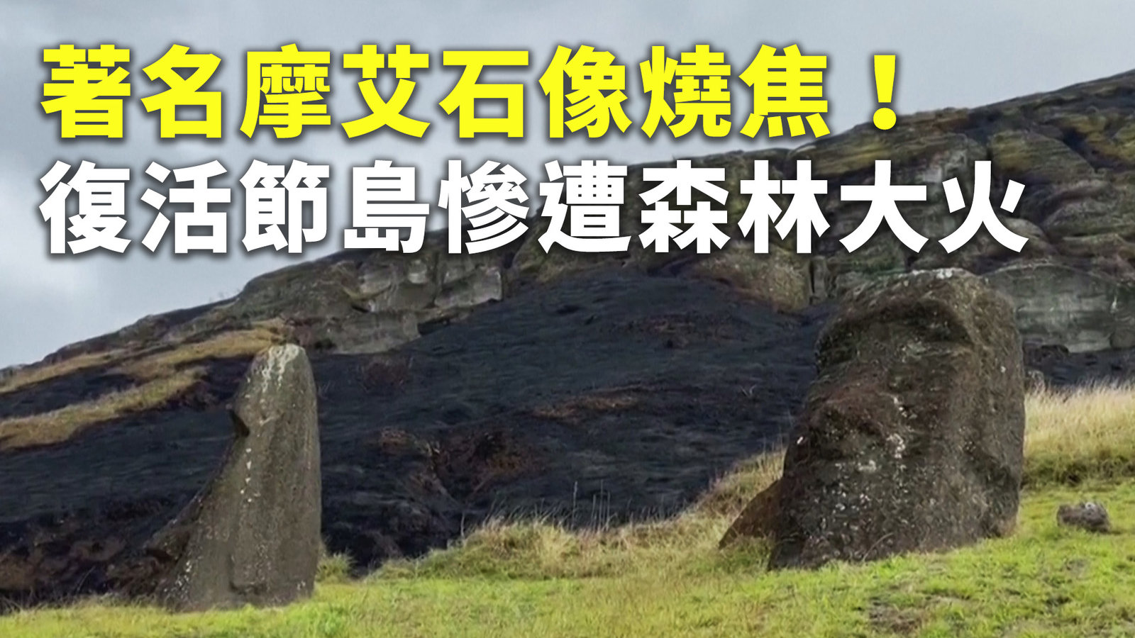 著名摩艾石像燒焦!復活節島慘遭森林大火