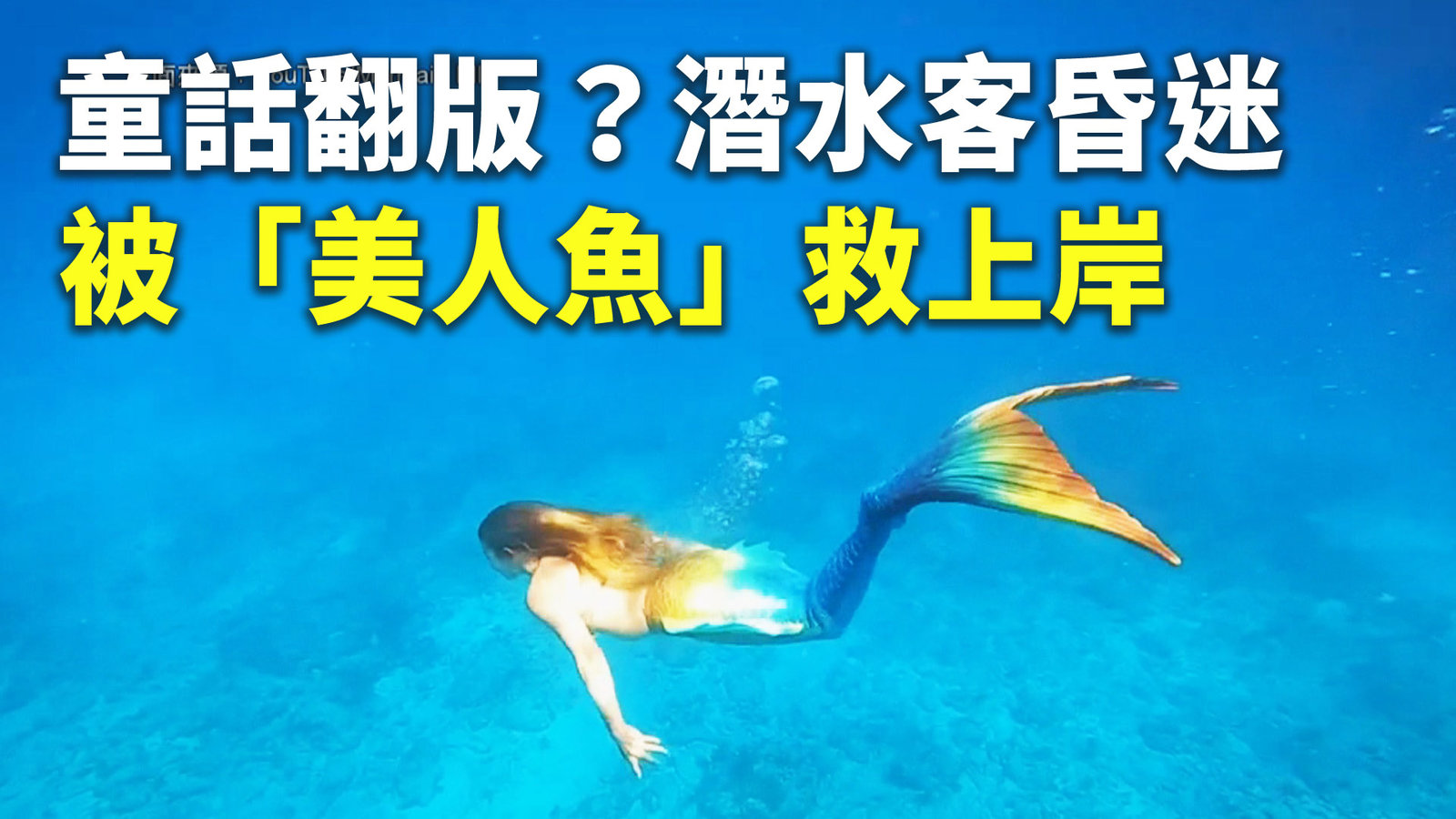 童話翻版?潛水客昏迷被「美人魚」救上岸