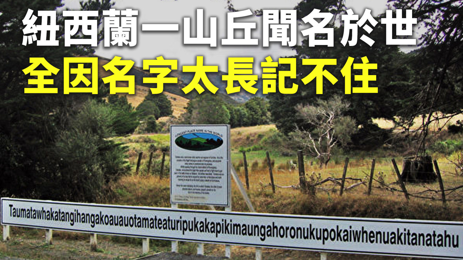 紐西蘭一山丘聞名於世 全因名字太長記不住