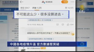 中國各地疫情升溫 官方數據惹質疑