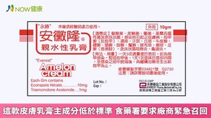 這款皮膚乳膏主成分低於標準 食藥署要求廠商緊急召回(首圖來源/食藥署提供)