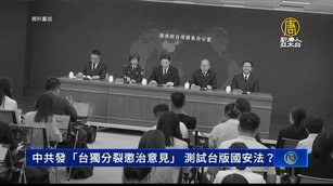 中共「台獨分裂懲治意見」 為測試台版國安法?