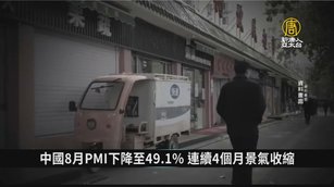中國8月PMI下降至49.1% 連續4個月景氣收縮|中國一分鐘