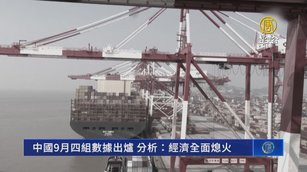 中國9月四組數據出爐 分析:經濟全面熄火