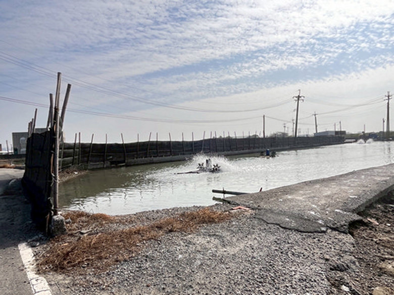 魚塭池水加高(圖/高雄市海洋局 提供)