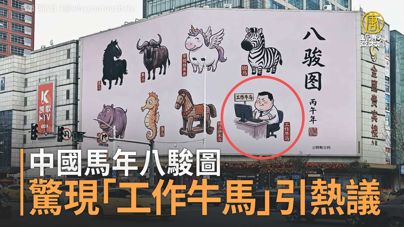 中國馬年八駿圖驚現「工作牛馬」引熱議