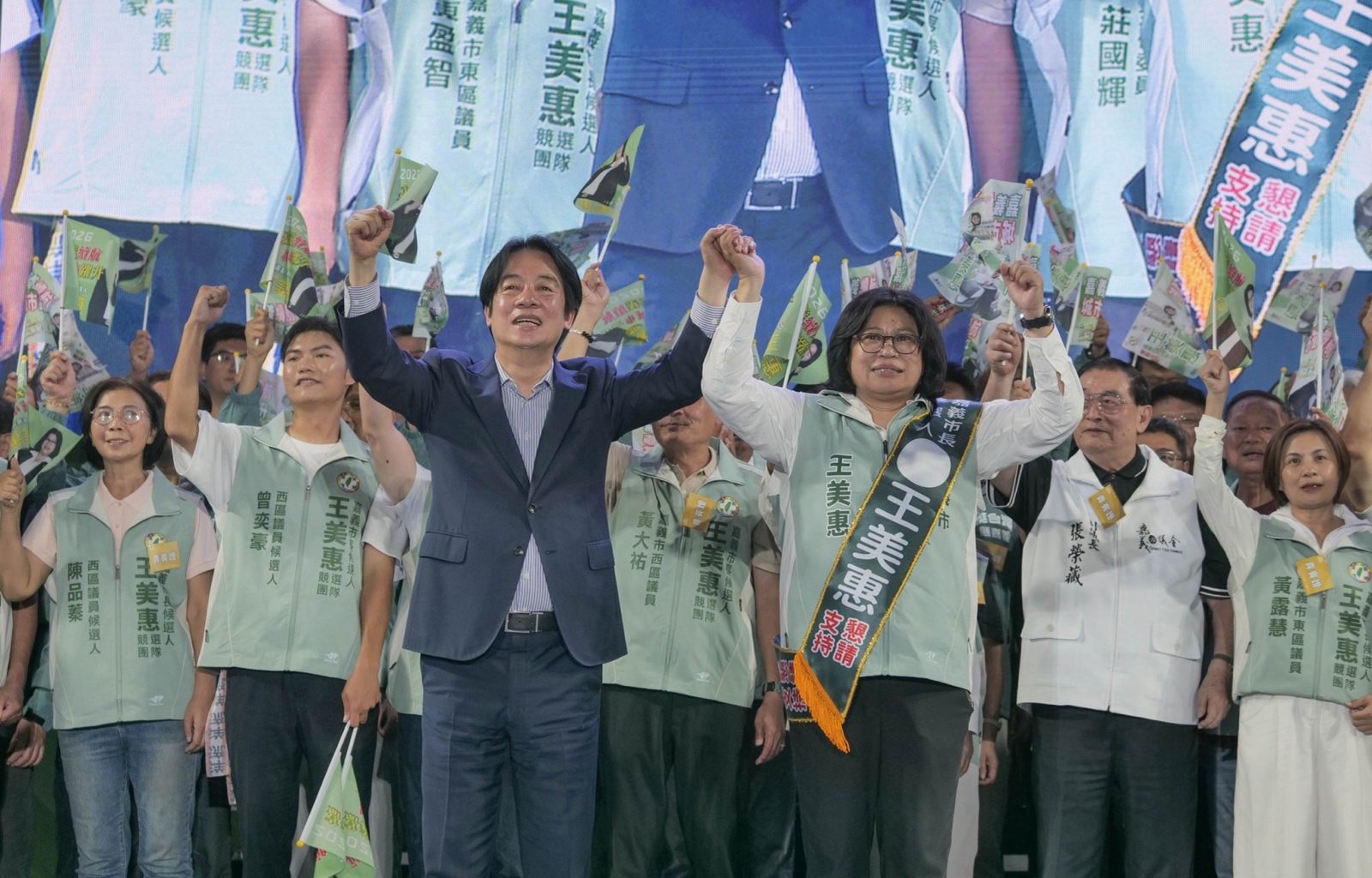 王美惠競選總部成立大會,總統賴清德親自到場力挺。 (王美惠競總提供)
