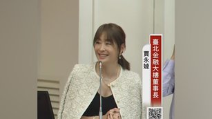 台北101董事長賈永婕14日台灣國會備詢,服裝被立法委員點名。(畫面來源:翻攝台灣國會頻道、立法院議事轉播)