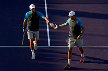世界男子雙打冠軍美國布萊恩兄弟。 (Photo by Matthew Stockman/Getty Images)