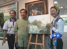 詹三原首次油畫個展 現埸示範作畫