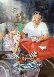 蔡岳霖水彩個展作品-吐哺情