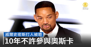 10年不許參與奧斯卡 威爾史密斯打人被懲