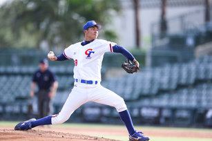 台灣隊11日在U18世界盃棒球賽首戰出戰義大利，投手黃保羅（圖）投5局失1分，僅被敲出2支零星安打，狂飆7次三振，助球隊以2比1險勝義大利。（圖／中華民國棒球協會提供）