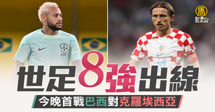 世足8強出線 今晚首戰巴西對克羅埃西亞