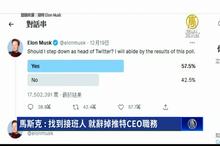 馬斯克 : 找到接班人 就辭掉推特CEO職務