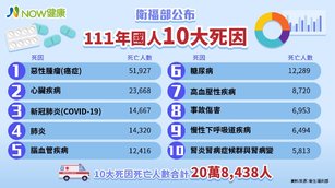 衛福部公布最新國人10大死因。（資料來源／衛福部；圖／NOW健康製作）
