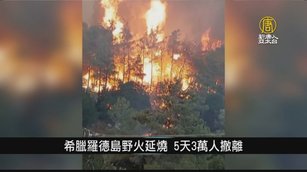 希臘羅德島野火延燒 5天3萬人撤離｜寰宇掃描