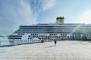 歌詩達莎倫娜號 以高雄旅運中心為母港首航。(圖／高市海洋局)