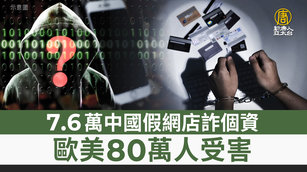 7.6萬中國假網店詐個資 歐美80萬人受害