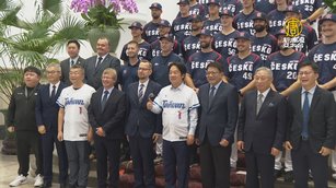 總統見捷克國家棒球隊 台捷交流賽大巨蛋開打