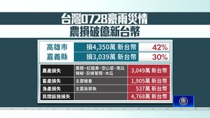中南台灣暴雨成災 道路中斷估農損破億新台幣