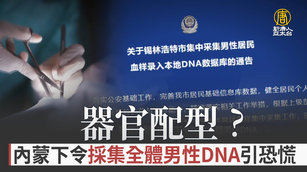 器官配型？內蒙下令採集全體男性DNA引恐慌