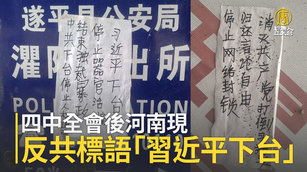 四中全會後河南現反共標語「習近平下台」