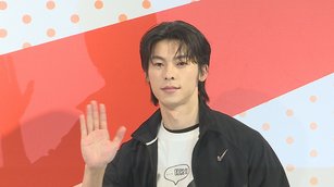 許光漢出席運動品牌台北101新店開幕，一身黑白運動裝。（記者胡宗翰／攝影）