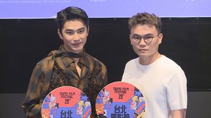 北影大使曾敬驊（圖左）主演、潘客印（圖右）執導的年度形象大片。這對「黃金組合」再度展現默契，為台北電影節量身設計，影像導引。（記者胡宗翰／攝影）