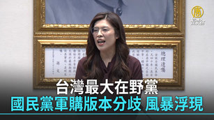 台灣最大在野黨 國民黨軍購版本分歧 風暴浮現