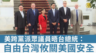 美跨黨派眾議員晤台總統：自由台灣攸關美國安全